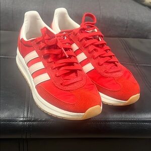 Adidas Vibrant Red and White Trainers run 70s size 8 women’s